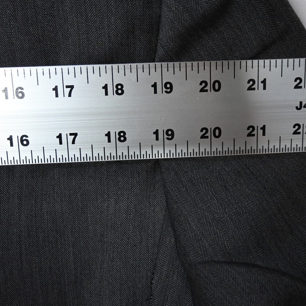 Jos A Bank 42R Gray Herringbone 100% Wool Mens Blazer Suit Jacket Sport Coat - Picture 10 of 12